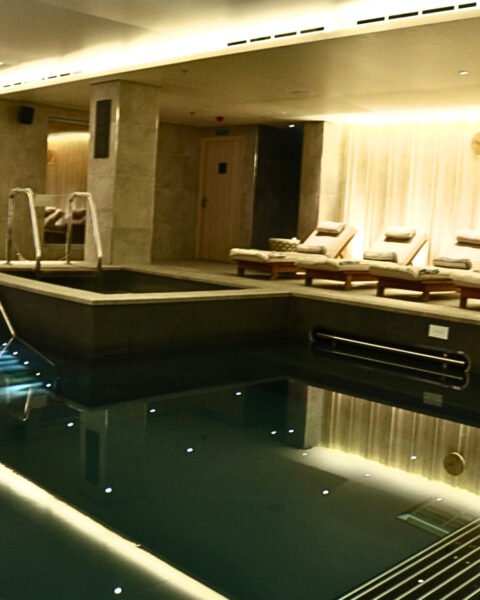 Empty spa pool aboard Viking river cruise ship