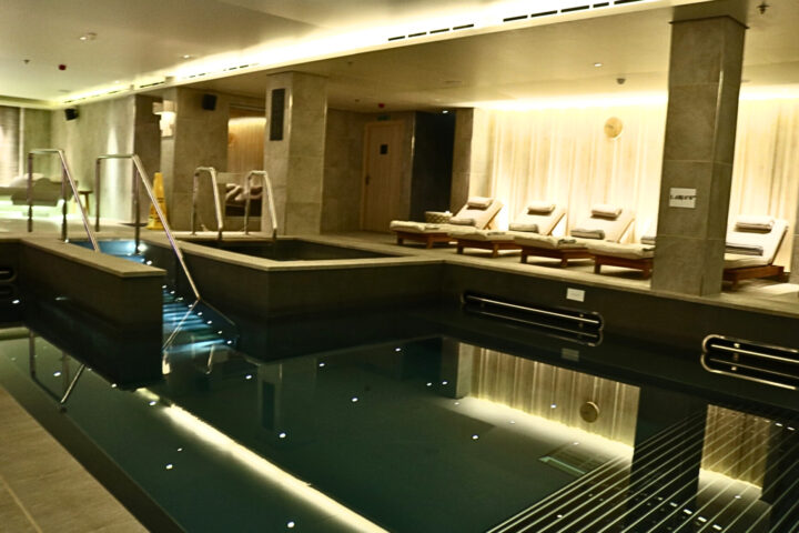 Empty spa pool aboard Viking river cruise ship